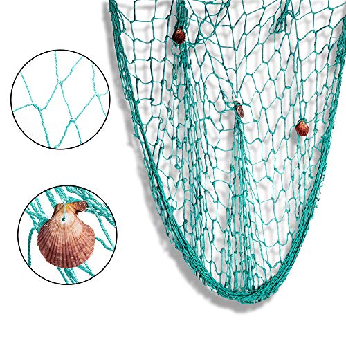 Rosoz Fish Net Decoration for Party, 79 x 59in Fishing Net with - Product Imagery