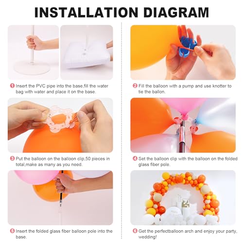Chamvis Balloon Arch Kit, 9FT Height & 10FT Width Adjustable - Product Imagery