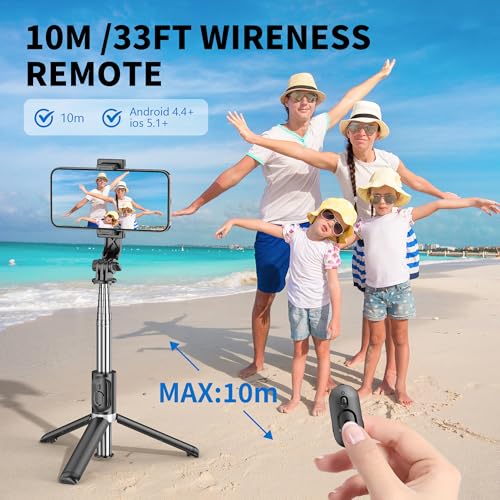 Selfie Stick Tripod, All in One Extendable & Portable iPhone - Product Imagery
