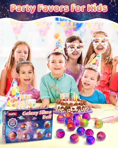 24 Pack Galaxy Slime Party Favors Classroom Prizes for Kids - Product Imagery