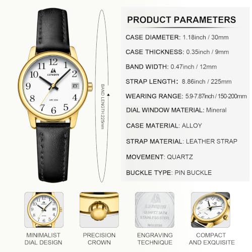 LN LENQIN Ladies Watches Analog Quartz Waterproof Watch for Women - Product Imagery