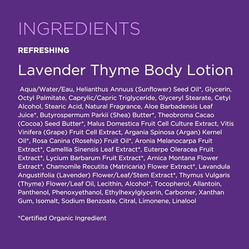 Andalou Naturals Lavender Thyme Body Lotion, Hydrating - Product Imagery