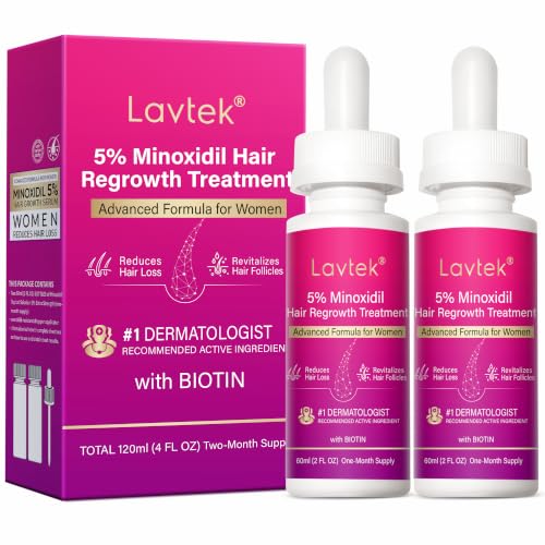 Lavtek 5% Minoxidil Hair Growth Women, Minoxidil Hair Growth Serum with Biotin - Lavtek Official Product View 1