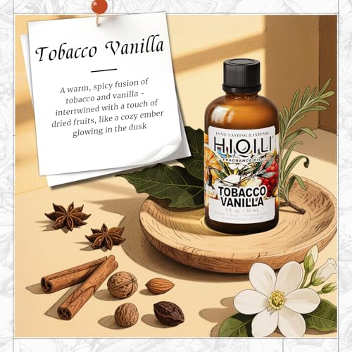 HIQILI Tobacco Vanilla Fragrance Oil for Diffuser, Inspired by - Product Imagery