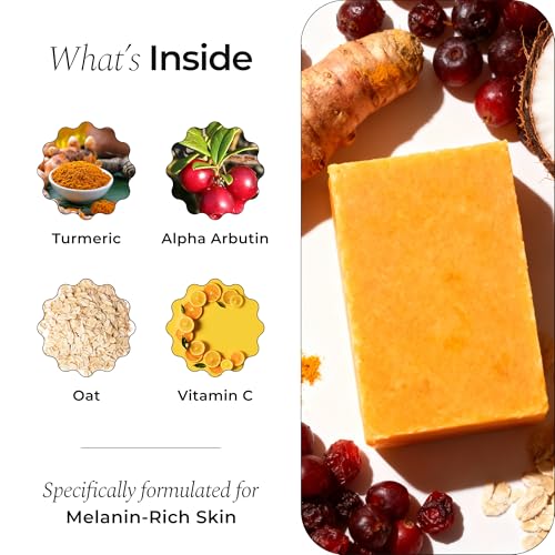 Glo Melanin Turmeric Brightening Soap with Vitamin C, Alpha - Product Imagery