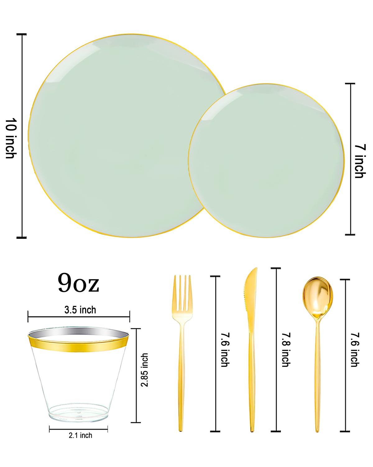 bUCLA 150PCS Green Plastic Plates - bUCLA Official Imagery - 4