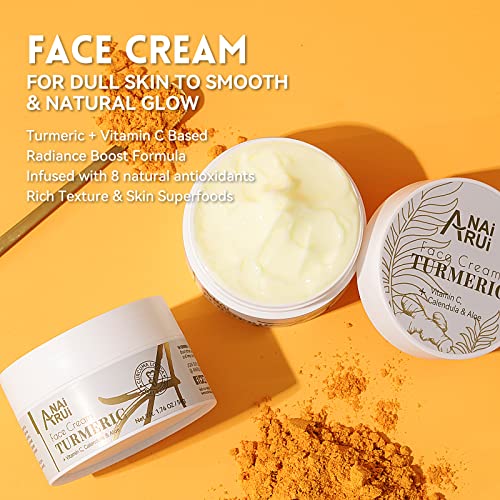 ANAI RUI Turmeric Face Cream with Vitamin C, 1.76 OZ - Product Imagery