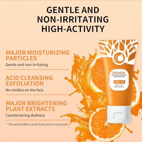 Orange Exfoliating Gel, Moisturizer Face Body Scrub Gel,Deep - Product Imagery