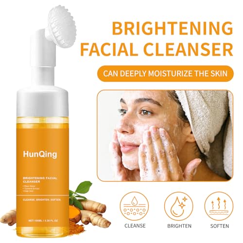 Glow Wash Turmeric Face Wash With Brush,Deep Cleansing Exfolia... - Product Imagery
