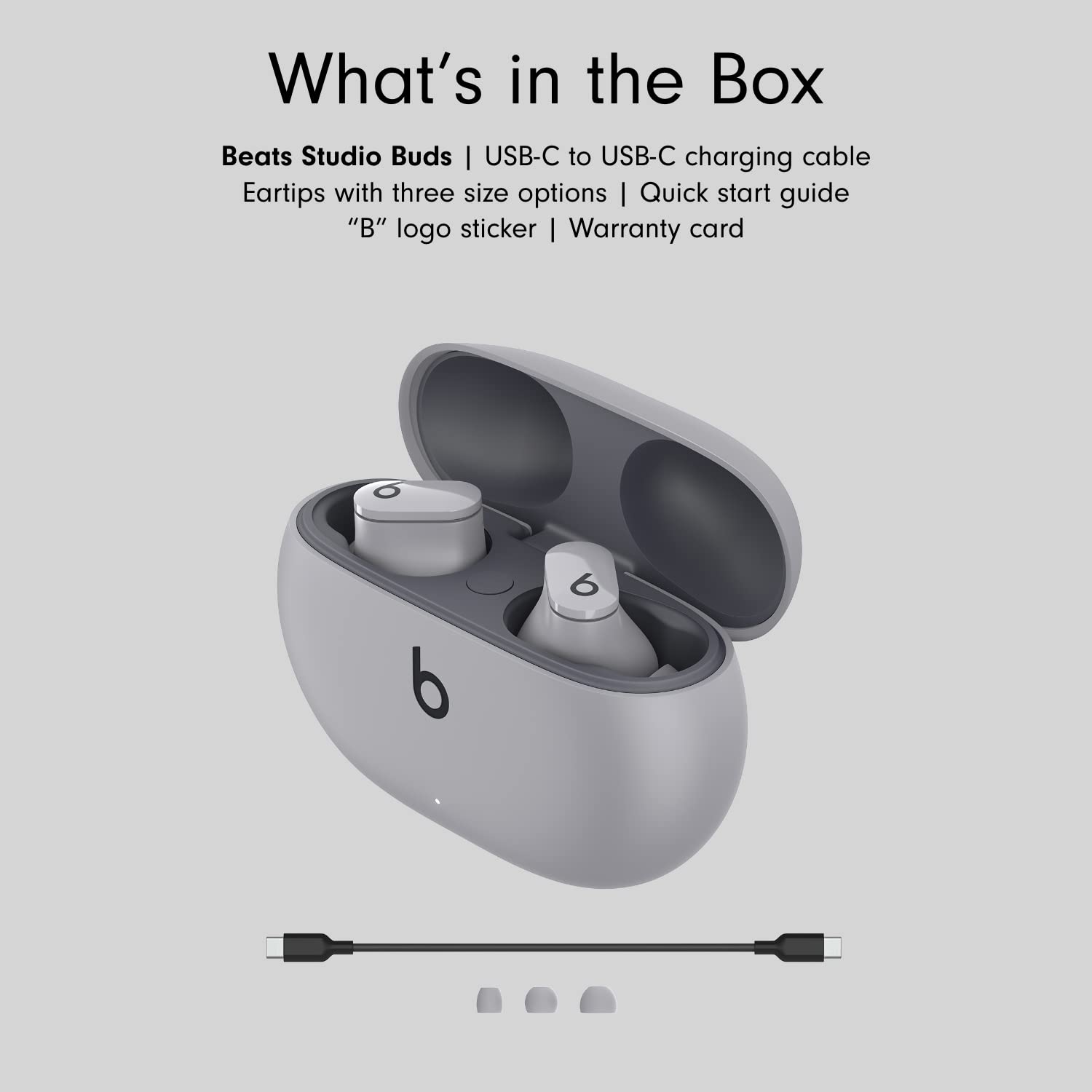 Beats Studio Buds Totally Wireless Noise Cancelling Earphones - Moon Gray