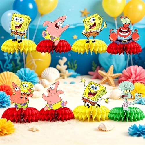 for Spongebob Birthday Party Supplies, 8Pcs Honeycomb - Product Imagery