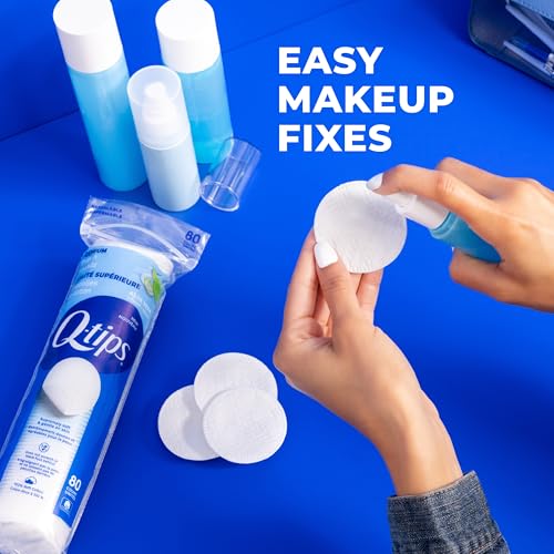Q-Tips Premium Cotton Rounds for Face, 100% Cotton, Soft Lint - Product Imagery