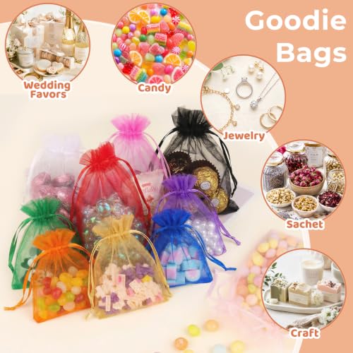 50PCS Organza Bags 3x4 Multicolor, Small Gift Bags for Jewelry - Product Imagery