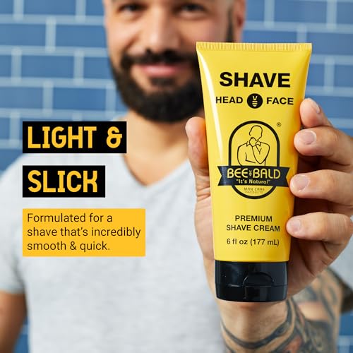 Bee Bald SHAVE Premium Shaving Cream for Men, Bald Head & Face, - Product Imagery