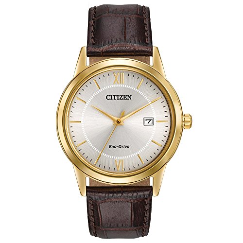 Citizen Men's Classic Eco-Drive Leather Strap Watch, 3-Hand Date - Product Imagery