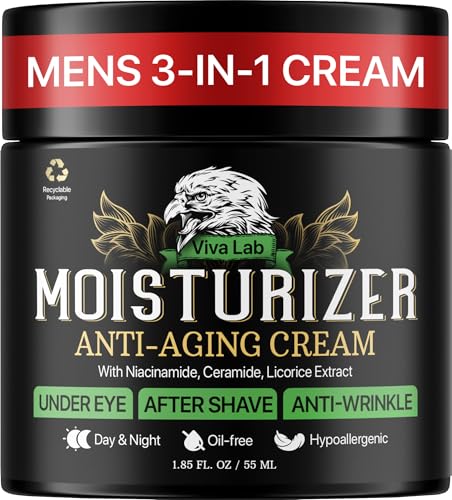 Mens Face Moisturizer Anti-Aging Cream - Lightweight After Shave - Product Imagery