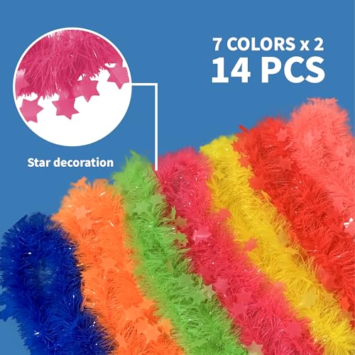 14Pcs Glow in The Dark Party Necklace, Neon Fluorescent - Product Imagery