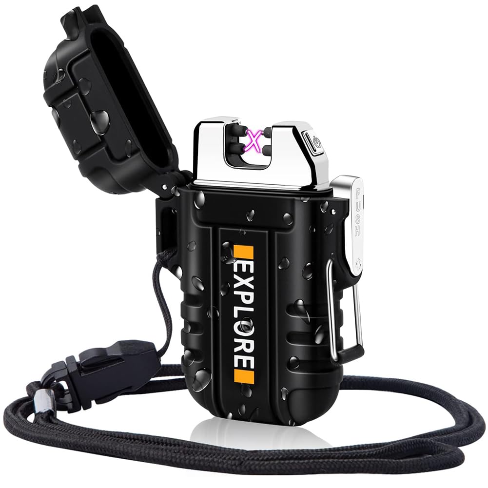 LcFun Electric Dual Arc Lighter Mens Stocking Stuffers Camping Ga by LcFun - Angle View 10