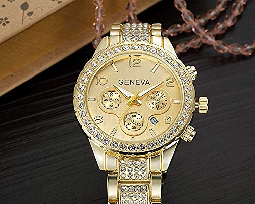 MASTOP Unisex Luxury Crystal Diamond Watches Silver Gold Fashion - Product Imagery