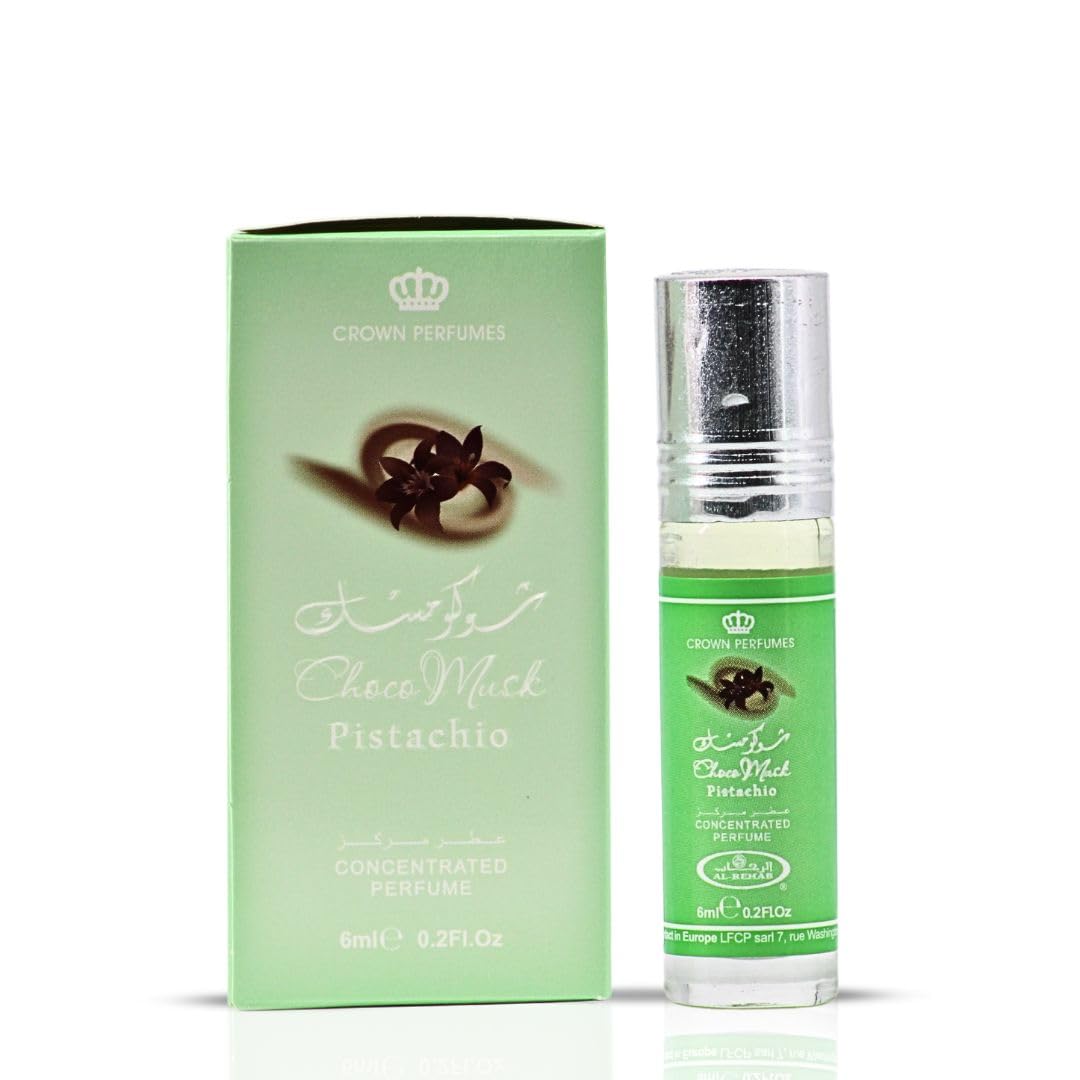 Al-Rehab Choco Musk Pistachio Perfume Oil Roll-On - 6ml (0.2 oz) - Product Imagery