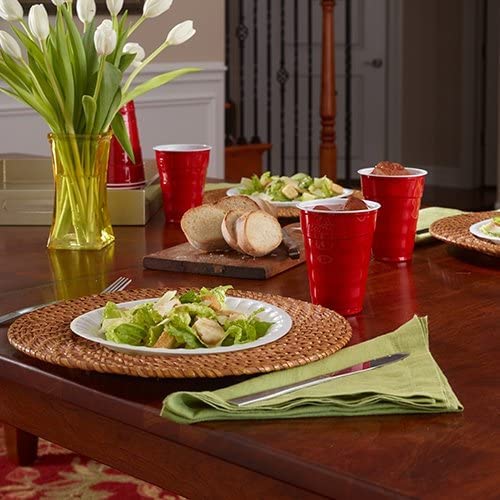 Hefty Easy Grip Disposable Plastic Cold Cups, Red, 18 Ounce, 50 - Product Imagery