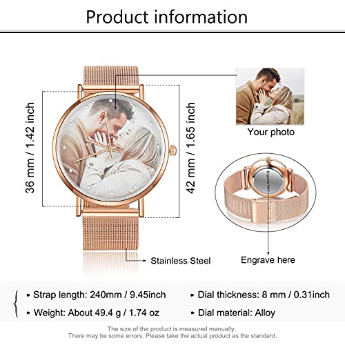 Gemszoo Custom Photo Watch Personalized Picture Watch Stainless - Product Imagery