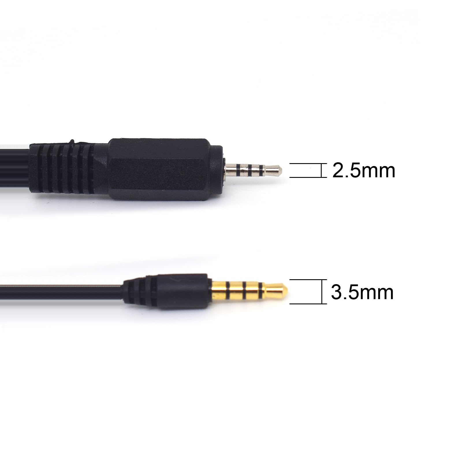 ELNONE 2.5mm 4-Pole to 3 RCA AUX AV Cable 5FT w/ 3.5mm Adapter fo by ELNONE - Angle View 3
