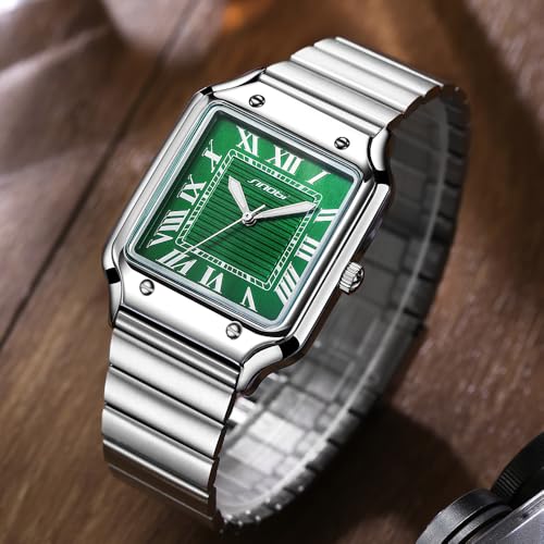 SINOBI Classic Square Watches for Men with Roman Numerals - Product Imagery