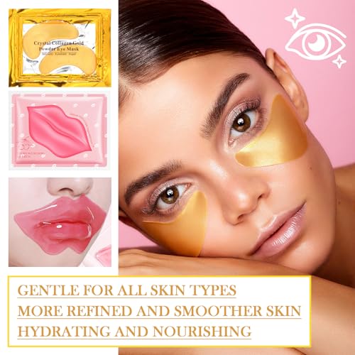 30PCS Lip Mask & Under Eye Patches Skincare Set,Moisturizing - Product Imagery