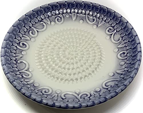 Premium Ceramic Garlic Grater Plate Set - Purple Embossed - Product Imagery