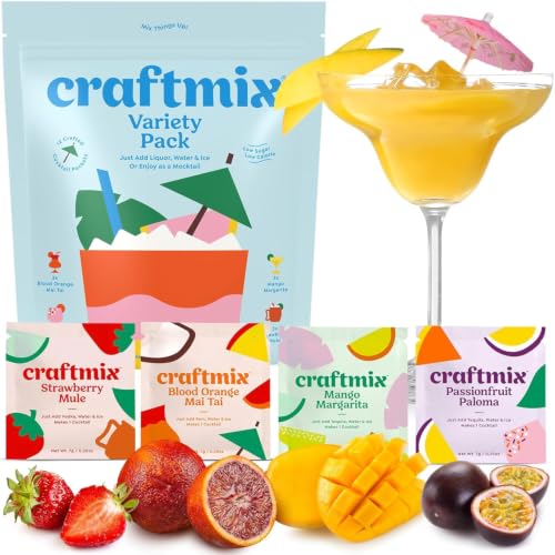 Craftmix Variety Pack Cocktail Mixers & Mocktail Drink Mix, 12 - Product Imagery