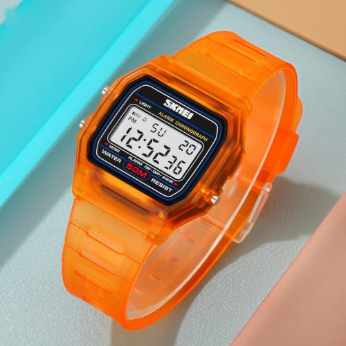 Gosasa Unisex Digital Sports Watch Classic Transparent Color PU - Product Imagery