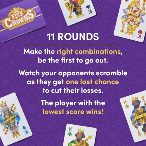 Five Crowns Rummy Style Card Game for Kids and Adults, Family - Product Imagery