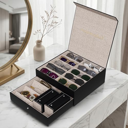 Up to 18 slots Multiples Glasses Case Organizer-Sunglasses Case - Product Imagery