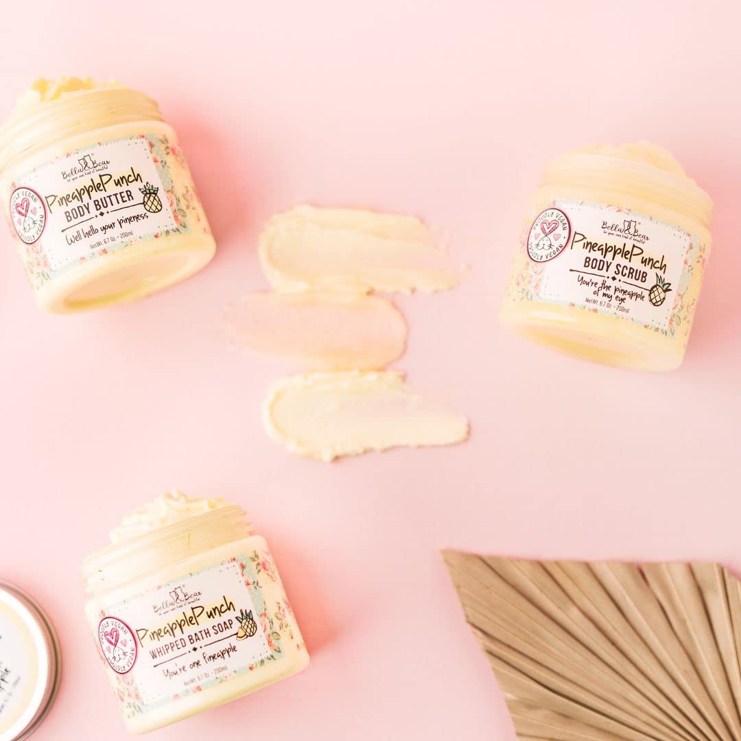 Bella and Bear Bella & Bear Pineapple Body Scrub Exfoliator – Vegan Sugar - Bella and Bear Official Product View 6