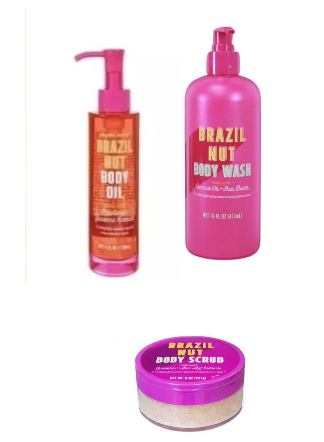 Brazil Nut Body Wash 16oz Body Butter and Body Scrub 8 ozeach - Generic