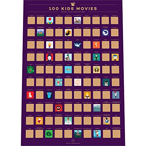 100 Kids Movie Scratch Off Poster – Top Family Films of All Time - Product Imagery