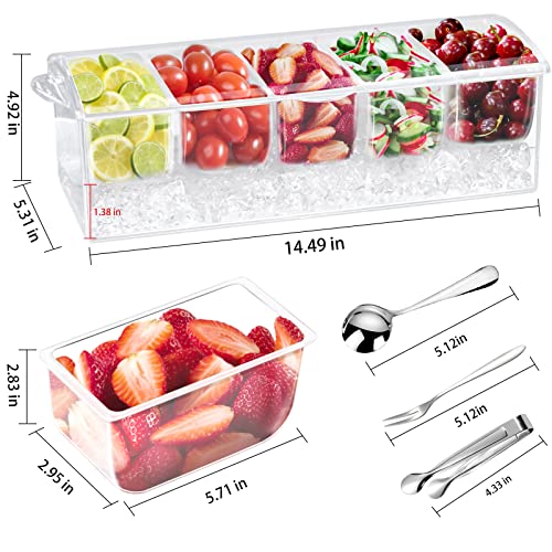 Condiment Tray with Stainless Steel Tableware, Chilled Condiment - Product Imagery