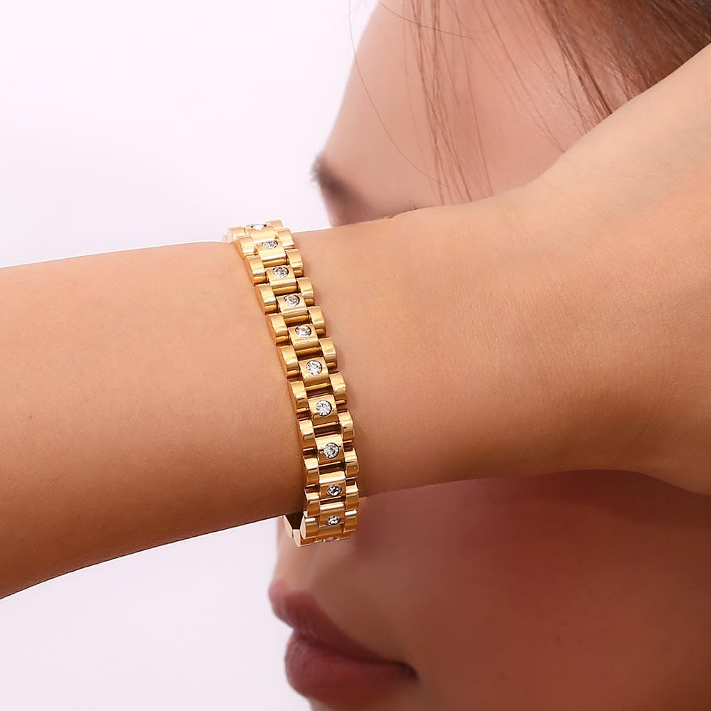 18K Gold Plated Stainless Steel Bracelet for Women Non - Madornio Official Imagery - 7