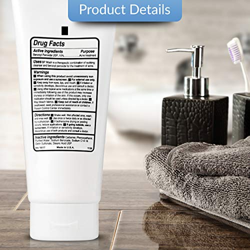 Benzoyl Peroxide Body Wash 10% - Acne Face Wash & Acne Body Wash - Product Imagery