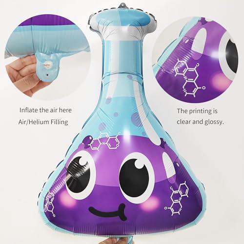 Science Party Decorations 6 Pack Jumbo Flask Foil Balloons for - Product Imagery