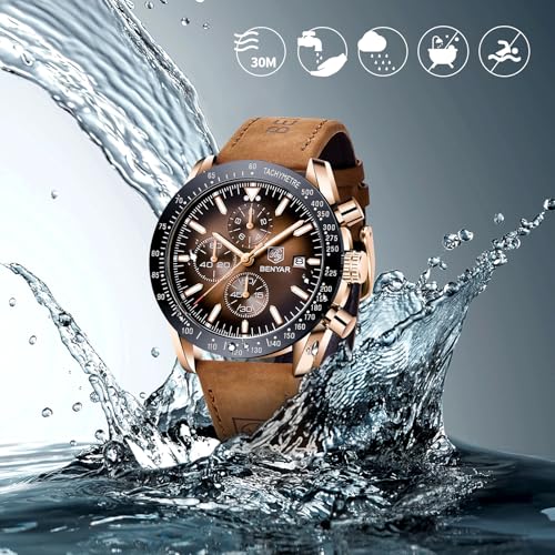 BENYAR Watch for Men Analog Quartz Chronograph Waterproof - Product Imagery