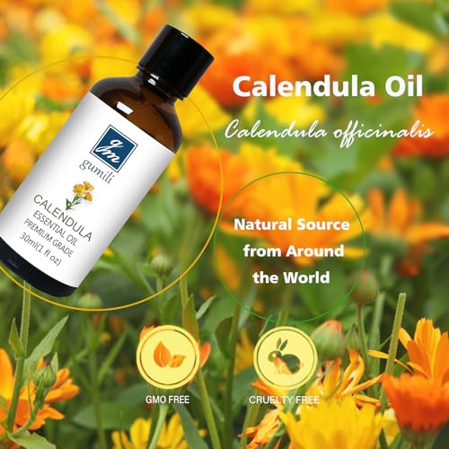 GM Gumili Calendula Essential Oil, Floral Perfume Oil for Women, - Product Imagery