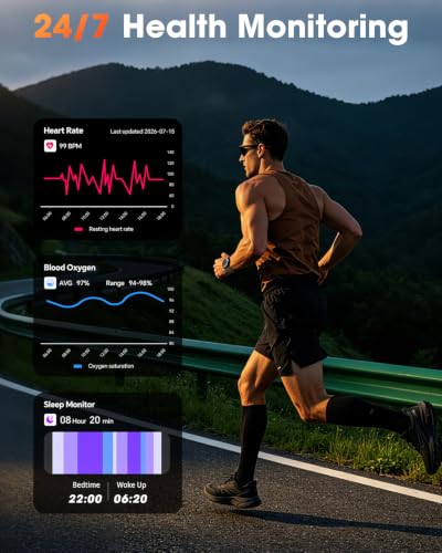 GPS Smart Watch for Men, 100-Day Battery, Bluetooth Call with - Product Imagery