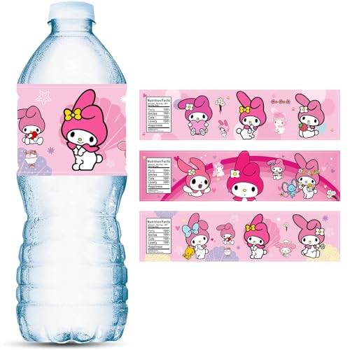 ARHAVI 24PCS Melody Water Bottle Labels, Melody Birthday Party - Product Imagery