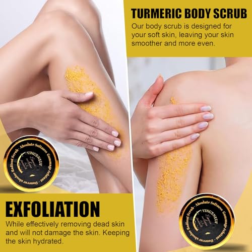 Exfoliating Turmeric Body Scrub, Brightening Body Exfoliator - Product Imagery