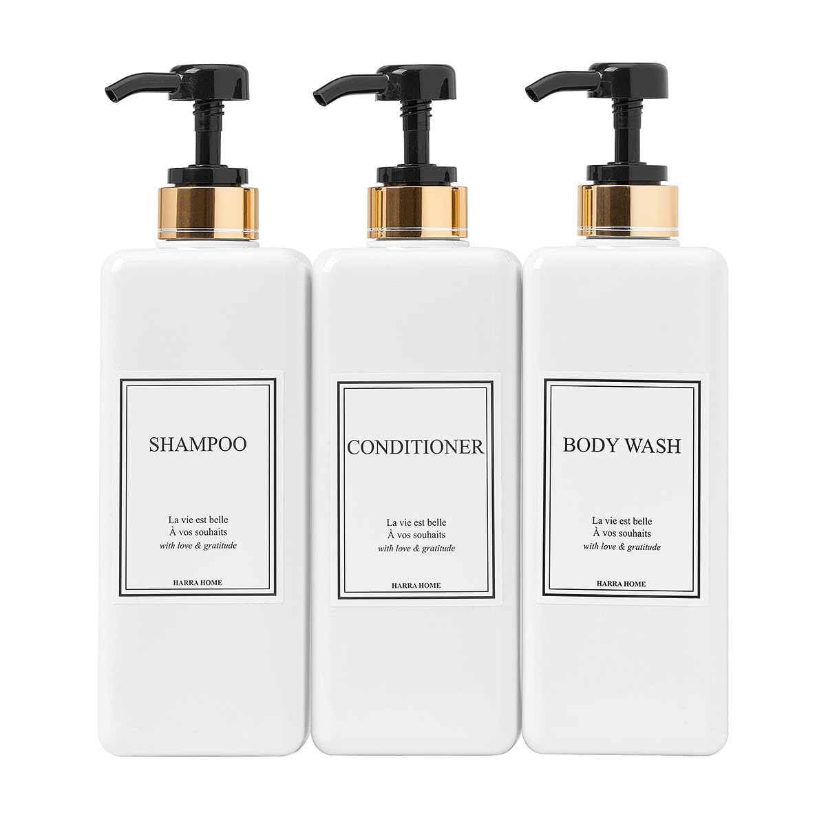 Modern Gold Design Shampoo and Conditioner Dispenser - HARRA HOME Official Imagery - 1