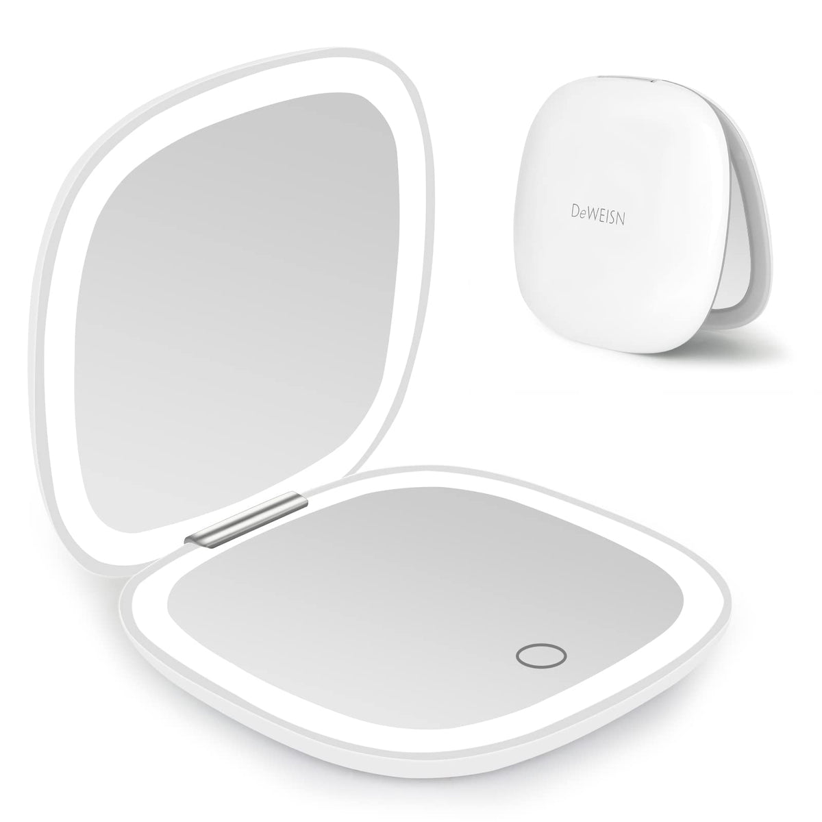 Compact Mirror Lighted Travel Makeup Mirror with 1X 10X - deweisn Official Imagery - 2