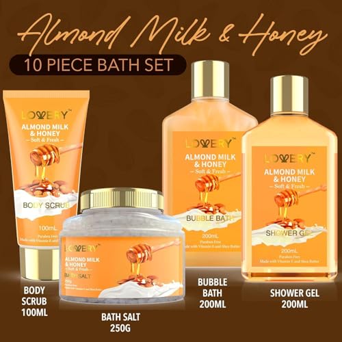 Gifts for Women Gift Basket for Women - 10 Pc Almond Milk & Ho... - Product Imagery