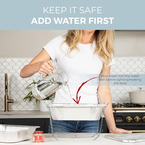 Alpha Living 6 Pack - Disposable Chafing Dish Buffet Set, Half - Product Imagery